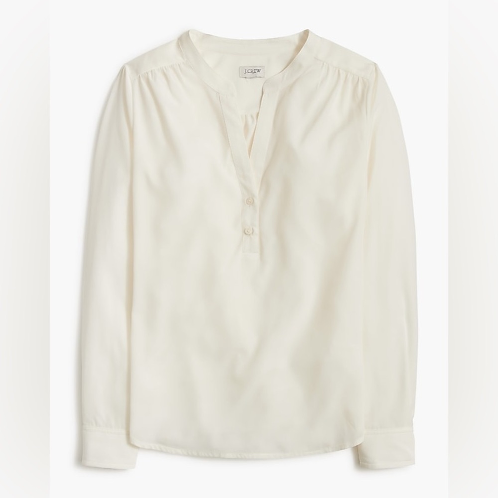 NWT JCrew Popover placket blouse in Marine Salt Sz XL minor pallet dust - Picture 4 of 9